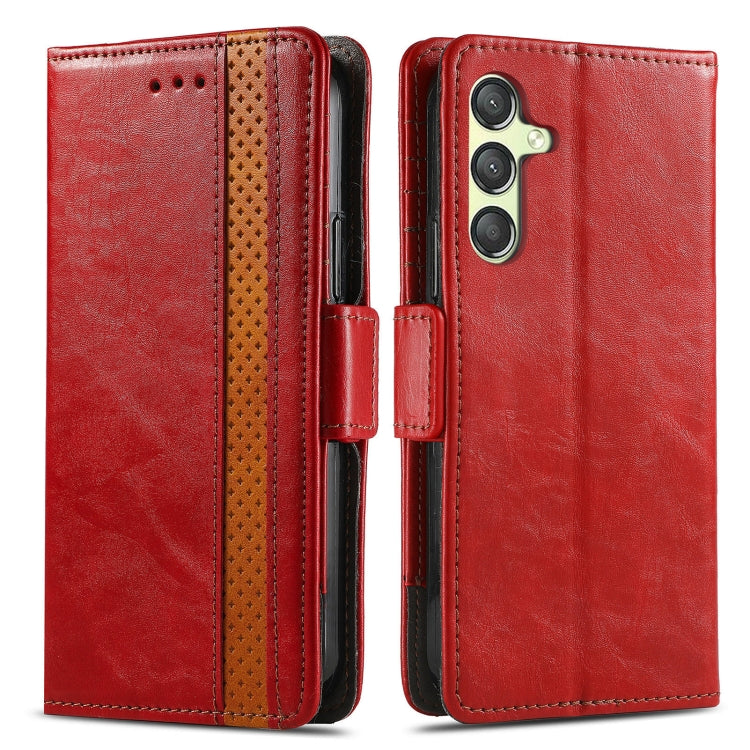 For Samsung Galaxy S23 FE 5G CaseNeo Splicing Dual Magnetic Buckle Leather Phone Case(Red) - Galaxy S23 FE 5G Cases by buy2fix | Online Shopping UK | buy2fix