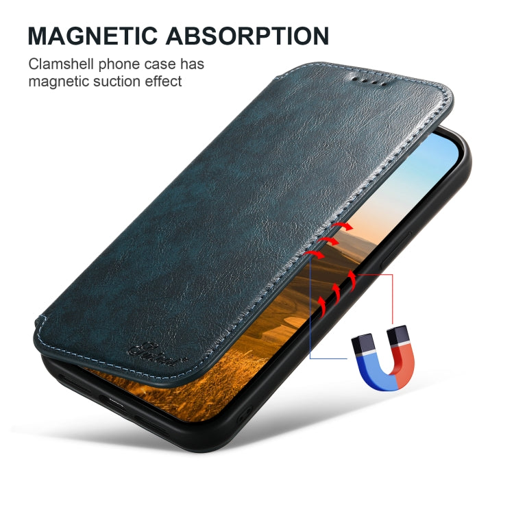 For iPhone 16 Suteni J05 Leather Magnetic MagSafe Phone Case(Blue) - iPhone 16 Cases by Suteni | Online Shopping UK | buy2fix