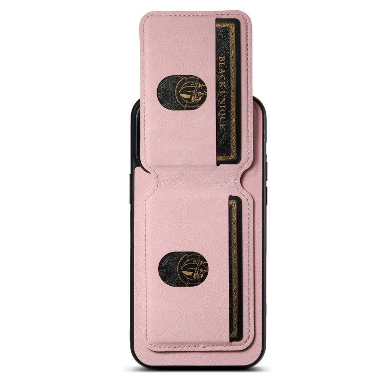 For iPhone 15 Pro Max Suteni H02 Litchi Leather Card Wallet Stand Back Phone Case(Pink) - iPhone 15 Pro Max Cases by Suteni | Online Shopping UK | buy2fix