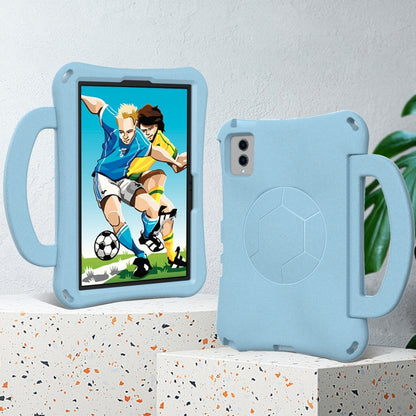 For Samsung Galaxy Tab S9 FE 11 X510 2023 Handle Football Shaped EVA Shockproof Tablet Case(Light Blue) - Galaxy Tab S9 FE by buy2fix | Online Shopping UK | buy2fix