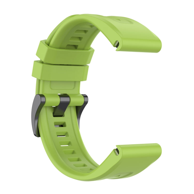 For Garmin Fenix 7 Pro Solid Color Black Buckle Silicone Quick Release Watch Band(Lime green) - Watch Bands by buy2fix | Online Shopping UK | buy2fix