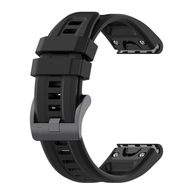 For Garmin Descent G1 / G1 Solar Solid Color Black Buckle Silicone Quick Release Watch Band(Black) - Watch Bands by buy2fix | Online Shopping UK | buy2fix