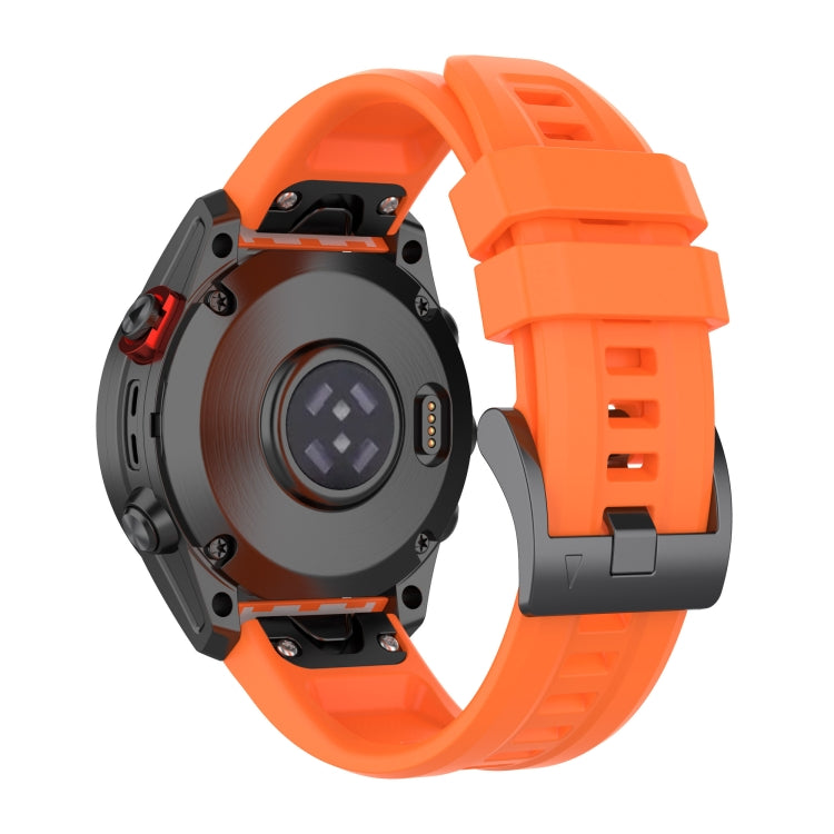 For Garmin Instinct 2 / Instinct Solid Color Black Buckle Silicone Quick Release Watch Band(Orange) - Watch Bands by buy2fix | Online Shopping UK | buy2fix