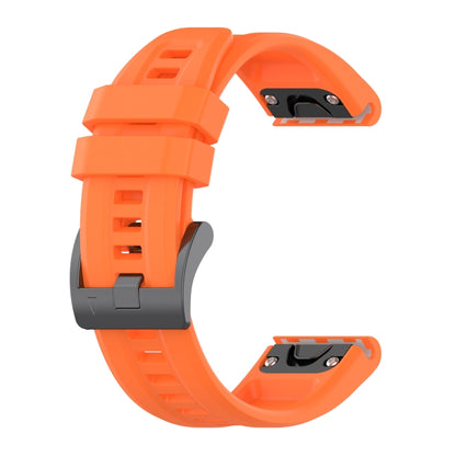 For Garmin Instinct 2 / Instinct Solid Color Black Buckle Silicone Quick Release Watch Band(Orange) - Watch Bands by buy2fix | Online Shopping UK | buy2fix