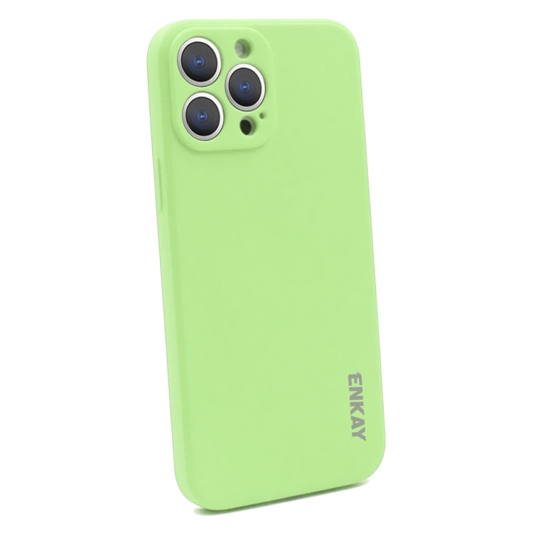 For iPhone 15 Pro Max ENKAY Liquid Silicone Soft Shockproof Phone Case(Light Green) - iPhone 15 Pro Max Cases by ENKAY | Online Shopping UK | buy2fix