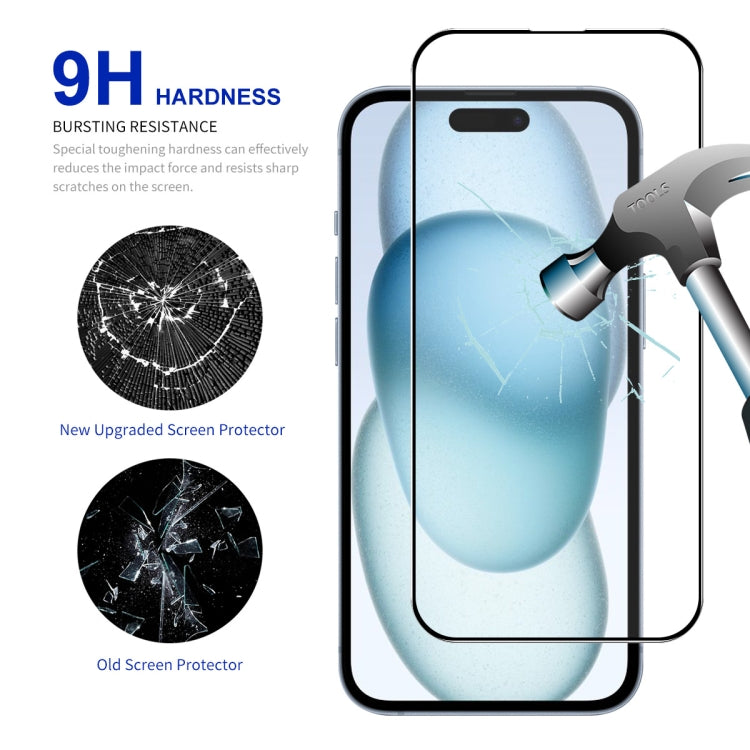 For iPhone 15 Plus / 16 Plus ENKAY Easy Install High Alumina Silicon Full Glass Film - iPhone 15 Plus Tempered Glass by ENKAY | Online Shopping UK | buy2fix