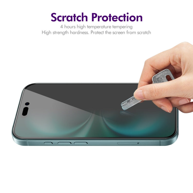 For iPhone 16 ENKAY Easy Install Anti-peeping Privacy Full Screen Tempered Glass Film - iPhone 16 Tempered Glass by ENKAY | Online Shopping UK | buy2fix