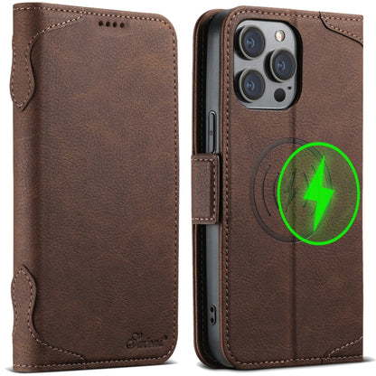 For iPhone 12 / 12 Pro SUTENI J07 Multifunctional Horizontal Flip Magsafe Leather Phone Case(Brown) - iPhone 12 / 12 Pro Cases by Suteni | Online Shopping UK | buy2fix