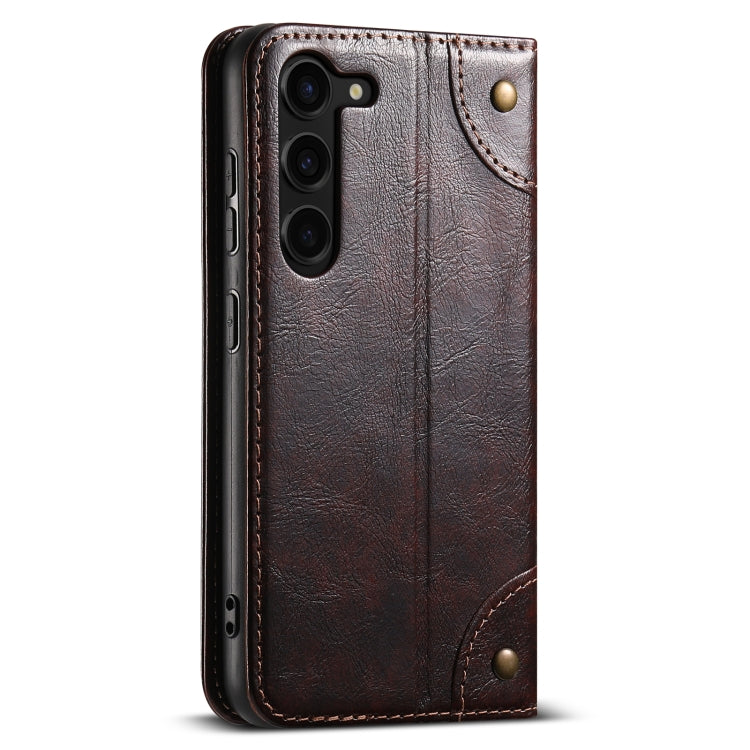 For Samsung Galaxy S24+ 5G Suteni Baroque Calf Texture Buckle Wallet Leather Phone Case(Brown) - Galaxy S24+ 5G Cases by Suteni | Online Shopping UK | buy2fix