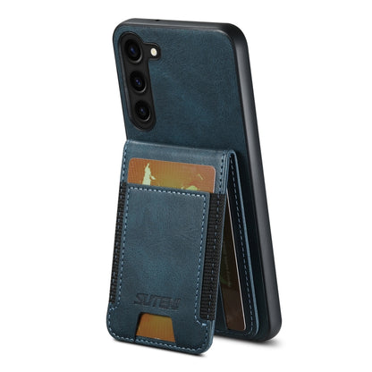 For Samsung Galaxy S23+ 5G Suteni H03 Oil Wax Leather Wallet Stand Back Phone Case(Blue) - Galaxy S23+ 5G Cases by Suteni | Online Shopping UK | buy2fix