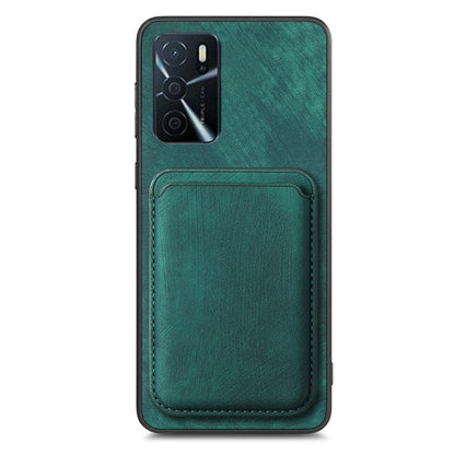 For OPPO A78 4G Retro Leather Card Bag Magnetic Phone Case(Green) - OPPO Cases by buy2fix | Online Shopping UK | buy2fix