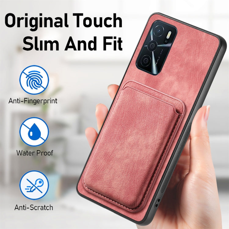 For OPPO Reno10 Pro+ Retro Leather Card Bag Magnetic Phone Case(Pink) - OPPO Cases by buy2fix | Online Shopping UK | buy2fix