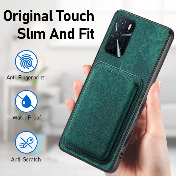 For OPPO Reno6 Pro+ Retro Leather Card Bag Magnetic Phone Case(Green) - OPPO Cases by buy2fix | Online Shopping UK | buy2fix