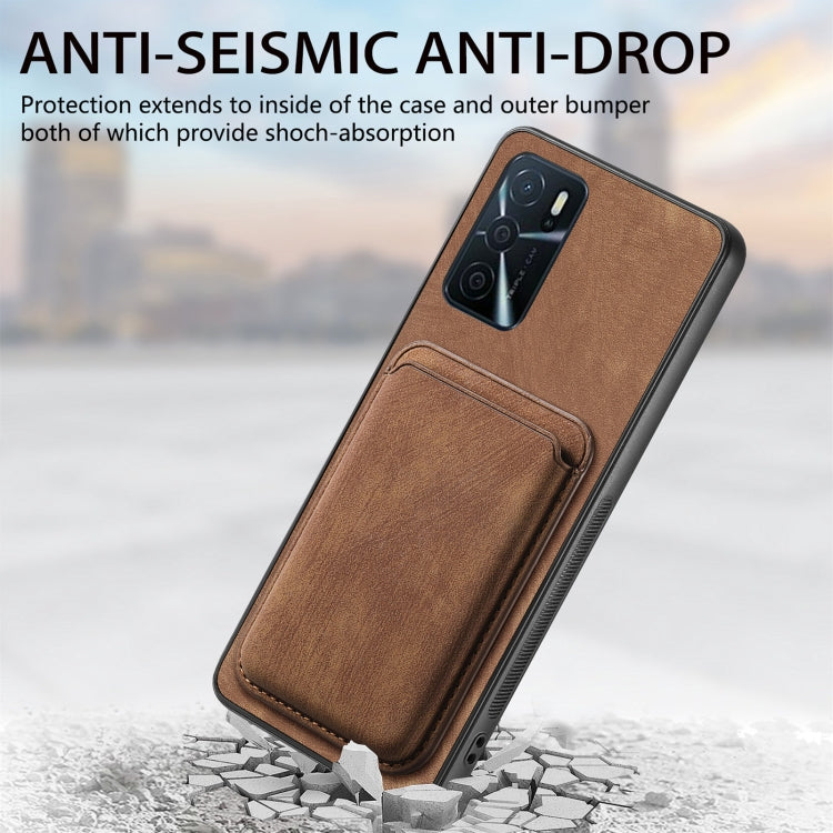 For OPPO A92S Retro Leather Card Bag Magnetic Phone Case(Brown) - OPPO Cases by buy2fix | Online Shopping UK | buy2fix