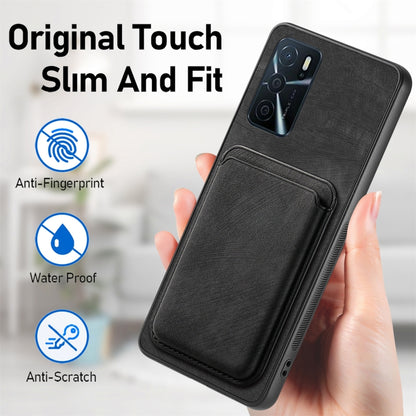 For OPPO A5 Retro Leather Card Bag Magnetic Phone Case(Black) - OPPO Cases by buy2fix | Online Shopping UK | buy2fix