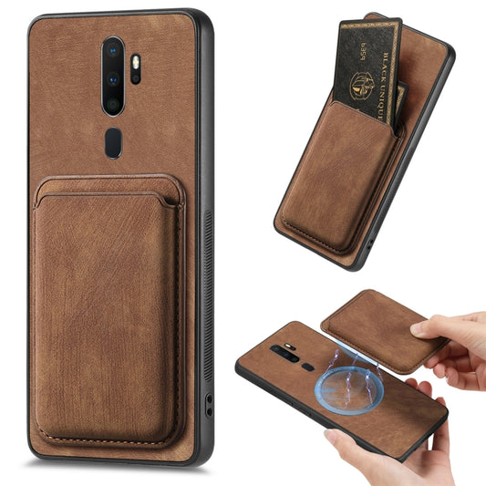 For OPPO A9 2020 / A5 2020 Retro Leather Card Bag Magnetic Phone Case(Brown) - OPPO Cases by buy2fix | Online Shopping UK | buy2fix