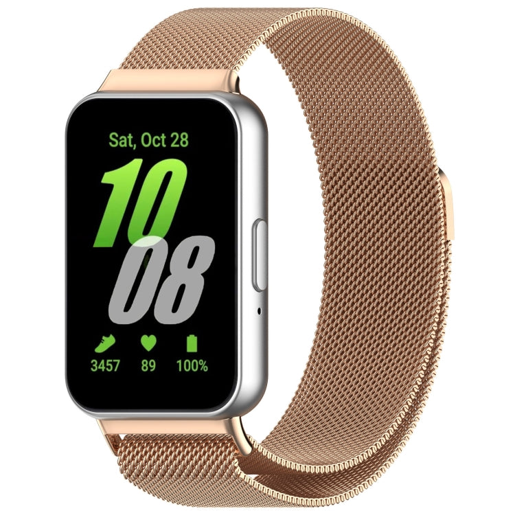 For Samsung Galaxy Fit 3 Milanese Metal Steel Mesh Watch Band(Rose Gold) - Watch Bands by buy2fix | Online Shopping UK | buy2fix