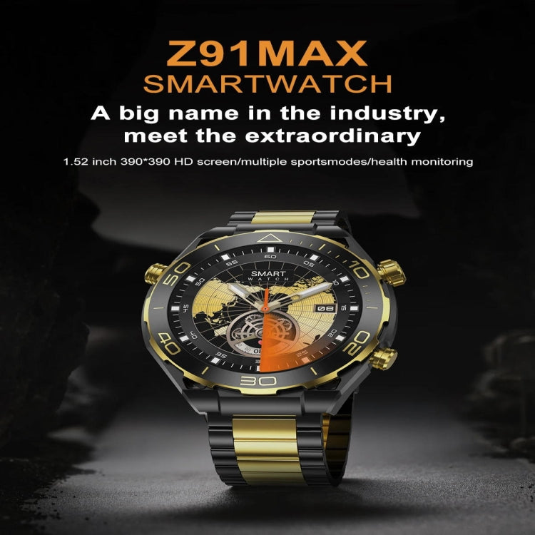 Z91 Pro Max 1.52 inch Color Screen Smart Watch,Support Bluetooth Call / Heart Rate / Blood Pressure / Blood Oxygen Monitoring(Gold) - Smart Watches by buy2fix | Online Shopping UK | buy2fix