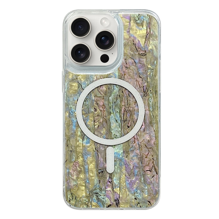 For iPhone 15 Pro Shell Texture Multicolor MagSafe TPU Phone Case(Olive Colour) - iPhone 15 Pro Cases by buy2fix | Online Shopping UK | buy2fix