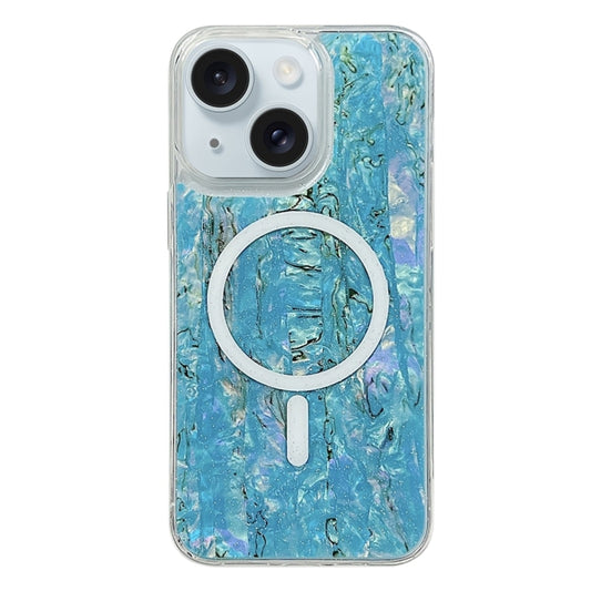 For iPhone 15 Shell Texture Multicolor MagSafe TPU Phone Case(Sky Blue) - iPhone 15 Cases by buy2fix | Online Shopping UK | buy2fix