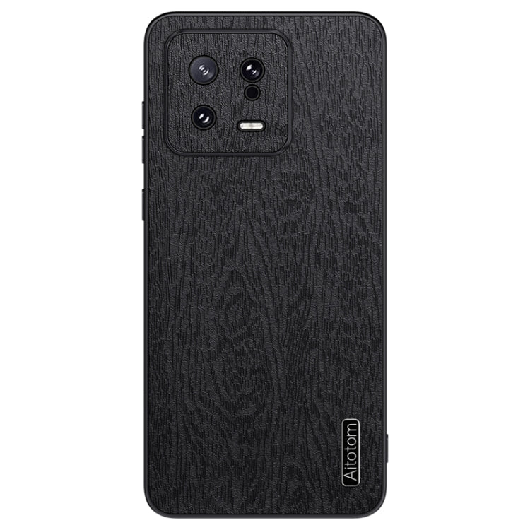 For Xiaomi  13 Tree Bark Leather Shockproof Phone Case(Black) - 13 Cases by buy2fix | Online Shopping UK | buy2fix