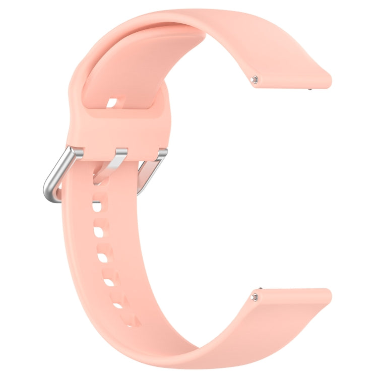 For Xiaomi Watch 2 Solid Color Metal Silver Buckle Silicone Watch Band, Size: L(Pink) - Watch Bands by buy2fix | Online Shopping UK | buy2fix