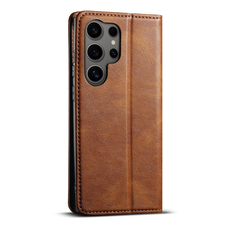 For Samsung Galaxy S24 Ultra 5G Suteni J02 Oil Wax Wallet Leather Phone Case(Brown) - Galaxy S24 Ultra 5G Cases by Suteni | Online Shopping UK | buy2fix