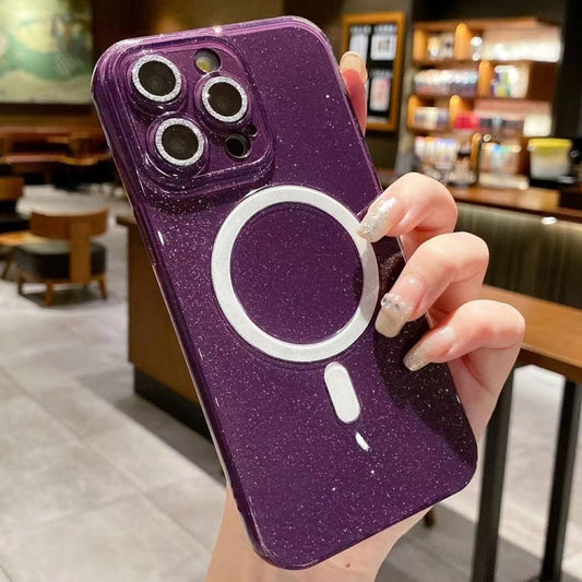 For iPhone 13 Pro Max Jelly Glitter Solid Color MagSafe TPU Phone Case(Night Purple) - iPhone 13 Pro Max Cases by buy2fix | Online Shopping UK | buy2fix