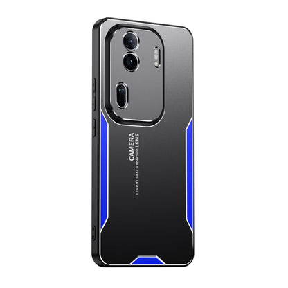 For OPPO Reno11 Pro Global Blade Series TPU Hybrid Metal Phone Case(Blue) - Reno11 Pro Cases by buy2fix | Online Shopping UK | buy2fix