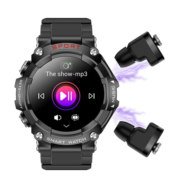 T96 1.52 inch Amoled Screen 2 in 1 Bluetooth Earphone Smart Watch(Black) - Smart Watches by buy2fix | Online Shopping UK | buy2fix