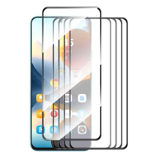 For Tecno Spark 20C 5pcs ENKAY Full Glue High Aluminum-silicon Tempered Glass Film - Tecno Tempered Glass by ENKAY | Online Shopping UK | buy2fix