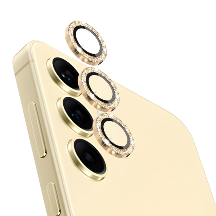 For Samsung Galaxy S24+ 5G NORTHJO Camera Lens Bling Glitter Metal Ring Tempered Glass Film(Gold) - Galaxy S24+ 5G Tempered Glass by NORTHJO | Online Shopping UK | buy2fix