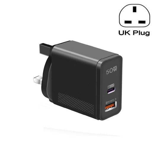 QC5.0 USB / PD25W Type-C Super Fast Charging Full Protocol Phone Charger, UK Plug(Black) - USB Charger by buy2fix | Online Shopping UK | buy2fix