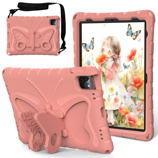 For iPad Air 11 2025 / 2024 Butterfly Bracket EVA Shockproof Tablet Case(Pink Orange) - iPad Air 11 2025 / 2024 Cases by buy2fix | Online Shopping UK | buy2fix