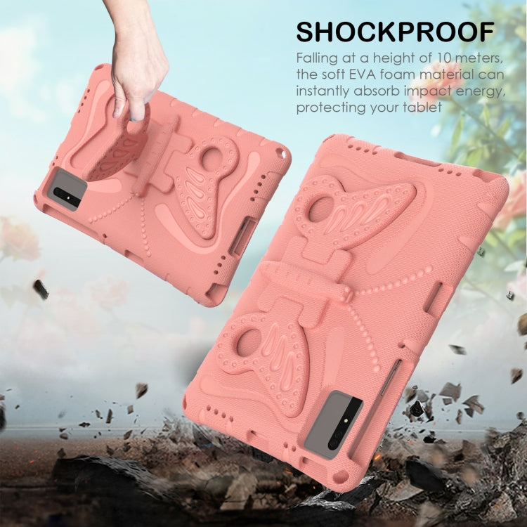 For Samsung Galaxy Tab S9 11 X710 Butterfly Bracket EVA Shockproof Tablet Case(Pink Orange) - Other Galaxy Tab PC by buy2fix | Online Shopping UK | buy2fix