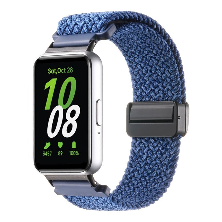 For Samsung Galaxy Fit3 Magnetic Buckle Nylon Braid Watch Band(Blue) - Watch Bands by buy2fix | Online Shopping UK | buy2fix