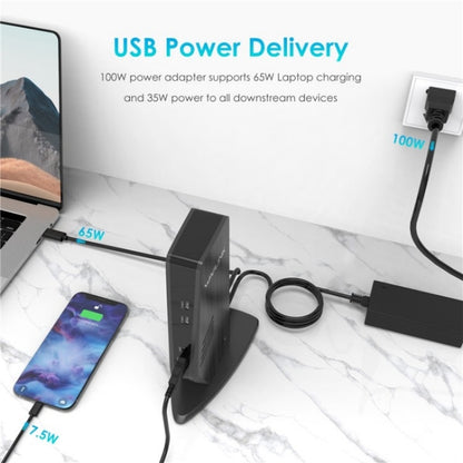 WAVLINK UG69PD5 USB-C HD 60Hz Monitor Adapter Dual 4K Display Docking Station, Plug:AU Plug - USB HUB by WAVLINK | Online Shopping UK | buy2fix