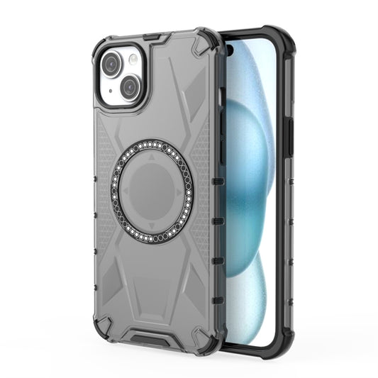 For iPhone 14 Plus MagSafe Armor Holder PC Hybrid TPU Phone Case(Black) - iPhone 14 Plus Cases by buy2fix | Online Shopping UK | buy2fix