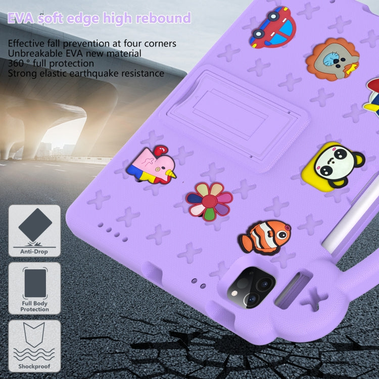 For iPad Air 11 2024 Handle Kickstand Children EVA Shockproof Tablet Case(Light Purple) - iPad Air 11 2024 Cases by buy2fix | Online Shopping UK | buy2fix