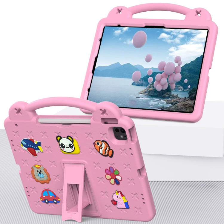 For iPad Air 13 2024 Handle Kickstand Children EVA Shockproof Tablet Case(Pink) - iPad Air 13 2024 Cases by buy2fix | Online Shopping UK | buy2fix