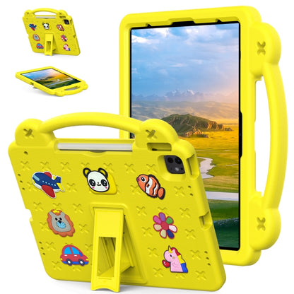 For iPad Air 13 2024 Handle Kickstand Children EVA Shockproof Tablet Case(Yellow) - iPad Air 13 2024 Cases by buy2fix | Online Shopping UK | buy2fix