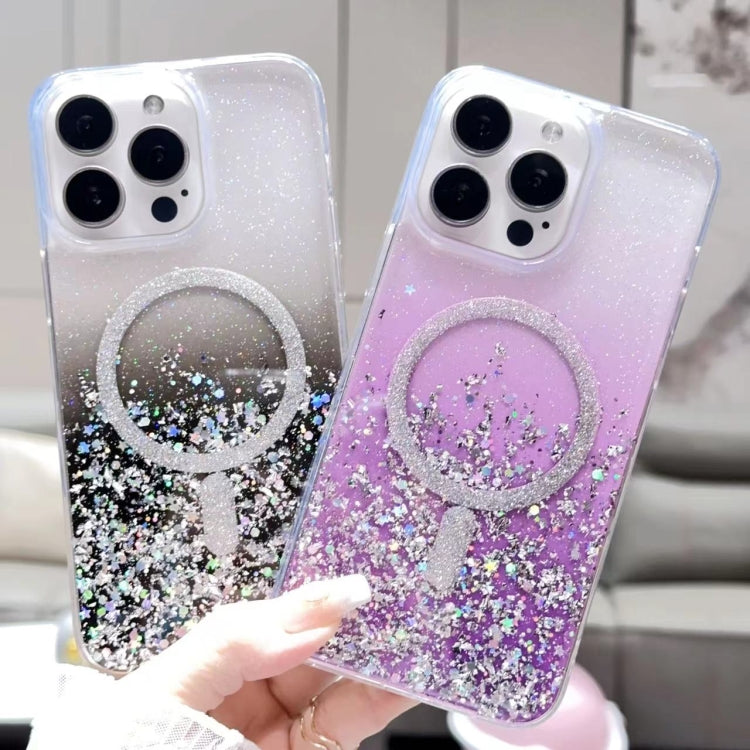 For iPhone 14 Pro Max Gradient Glitter MagSafe PC Hybrid TPU Phone Case(Gradient Silver) - iPhone 14 Pro Max Cases by buy2fix | Online Shopping UK | buy2fix