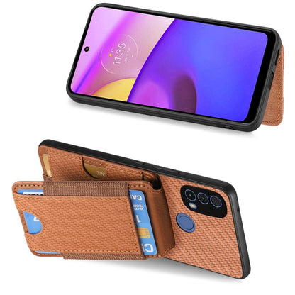 For Motorola Moto G Stylus 5G 2024 Carbon Fiber Vertical Flip Wallet Stand Phone Case(Brown) - Motorola Cases by buy2fix | Online Shopping UK | buy2fix