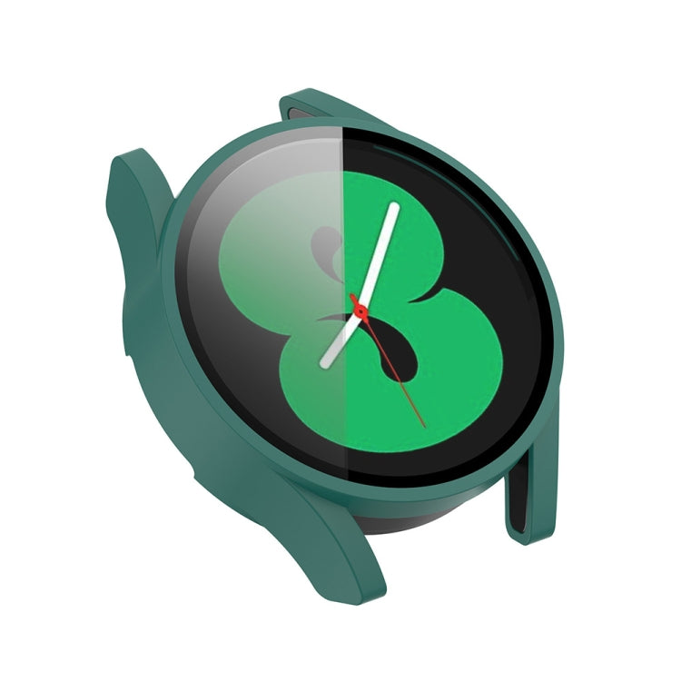 For Samsung Galaxy Watch FE 40mm PC + Tempered Glass Film Integrated Watch Protective Case(Green) - Watch Cases by buy2fix | Online Shopping UK | buy2fix