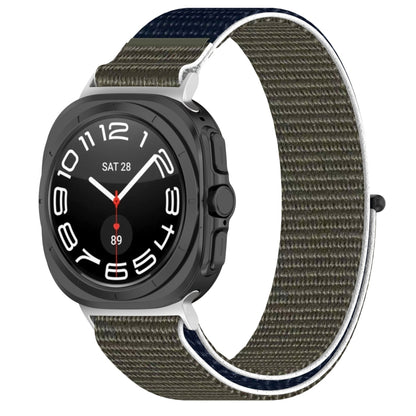 For Samsung Galaxy Watch Ultra 47mm Loop Nylon Hook and Loop Fastener Watch Band(Gray Blue) - Watch Bands by buy2fix | Online Shopping UK | buy2fix