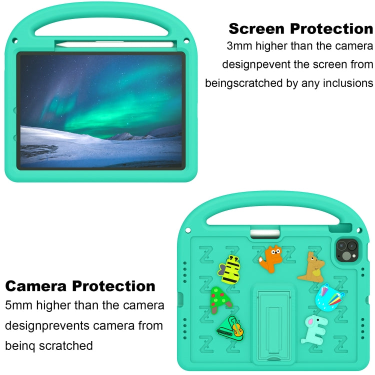 For iPad Pro 11 2024 Cartoon Sparrow EVA Shockproof Tablet Case(Glacier Green) - iPad Pro 11 2024 Cases by buy2fix | Online Shopping UK | buy2fix