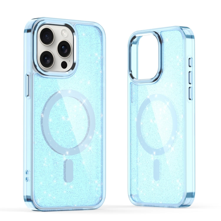 For iPhone 16 Pro Glitter MagSafe Shockproof Phone Case(Blue) - iPhone 16 Pro Cases by buy2fix | Online Shopping UK | buy2fix