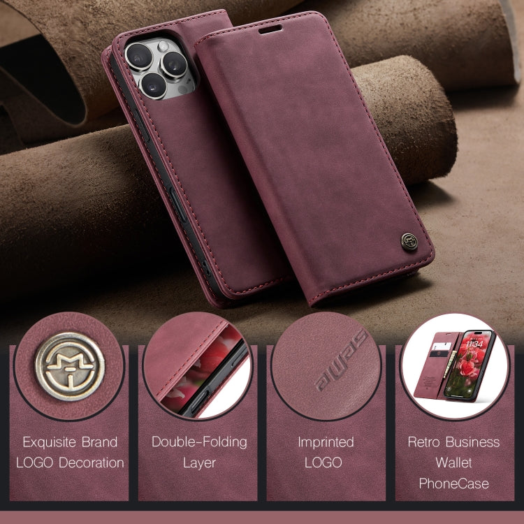 For iPhone 16 Pro CaseMe 013 Multifunctional Horizontal Flip Leather Phone Case(Red) - iPhone 16 Pro Cases by CaseMe | Online Shopping UK | buy2fix