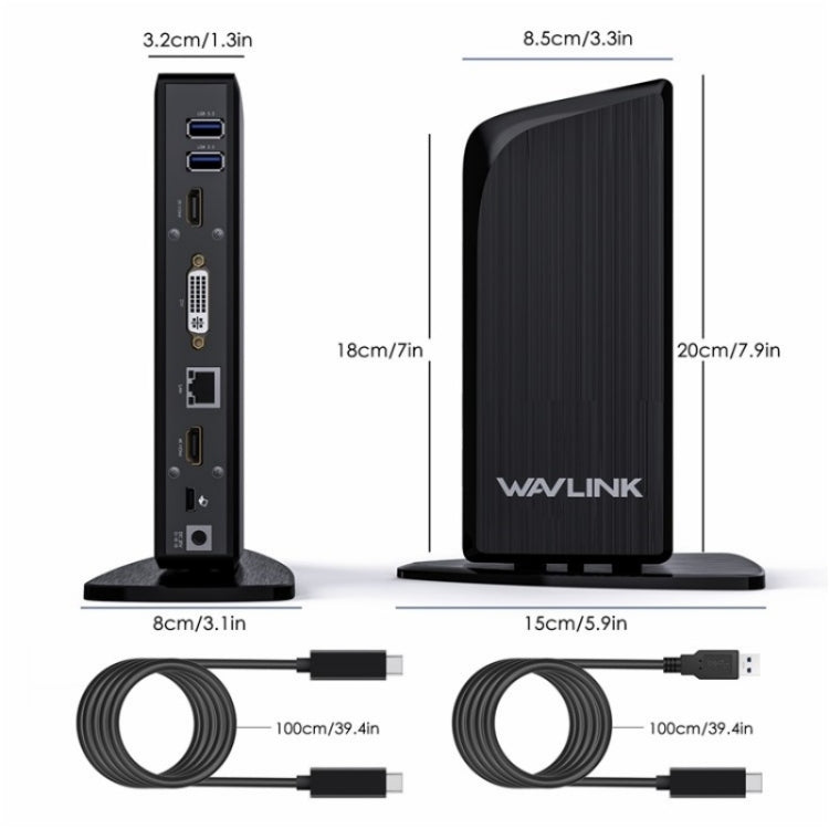 WAVLINK UG39PD1 13 in 1 Type-C Triple Monitors 4K HD Docking Station, Plug:US Plug - Adapter by WAVLINK | Online Shopping UK | buy2fix