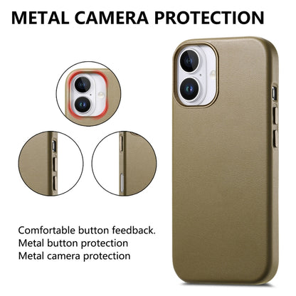 For iPhone 16 Plus Electroplated Metal Button Shockproof Phone Case(Green) - iPhone 16 Plus Cases by buy2fix | Online Shopping UK | buy2fix